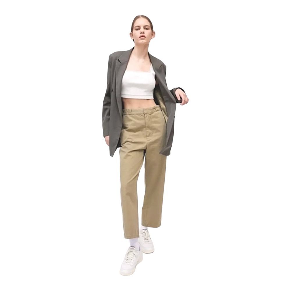 BDG Urban Outfitters High Waisted Cropped Chino Pants, Size 2, Beige/Khaki NWT